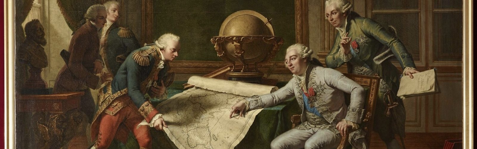 Louis XVI giving his instructions to Admiral Lapérouse, 29 June 1785, by Nicolas André Monsiau (1817). Chateau de Versailles.