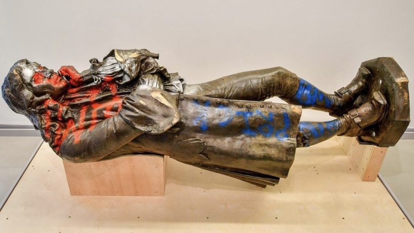 The Colston Statue now On display in a Bristol Musuem