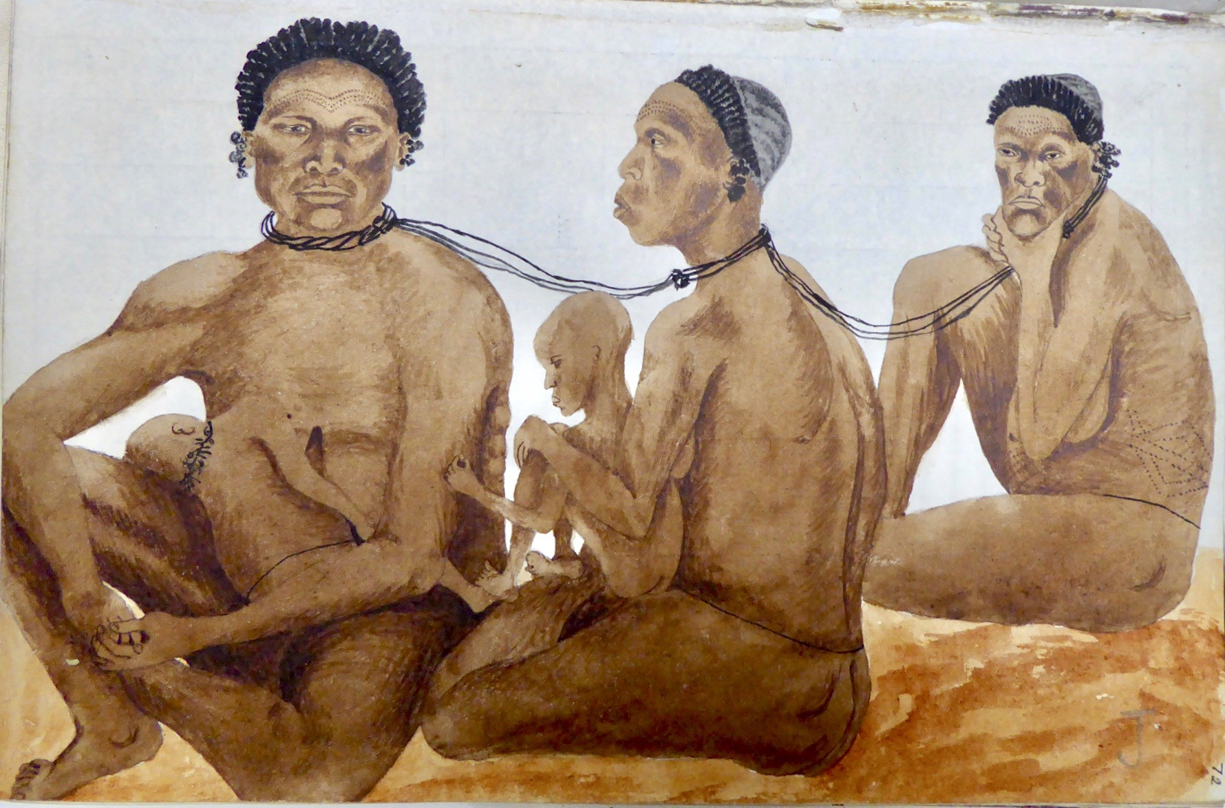 Captured natives being ransomed for food Captured natives being ransomed for food