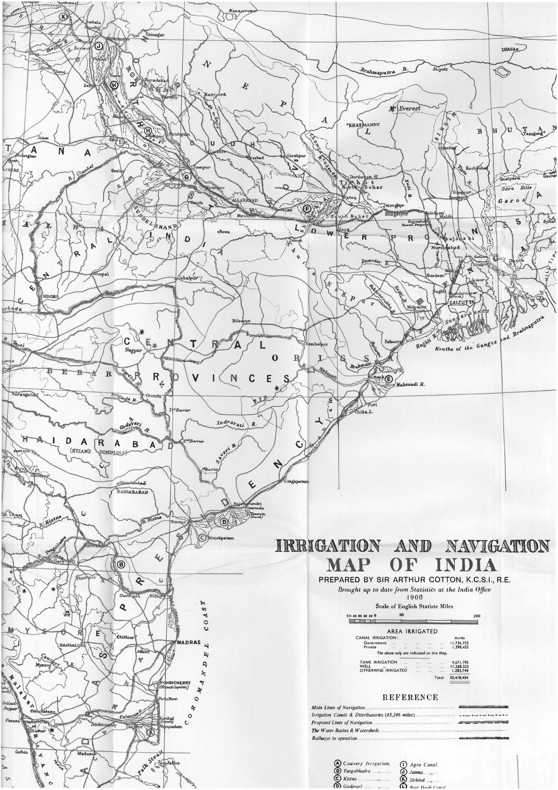 Irrigation and Navigation Map of India