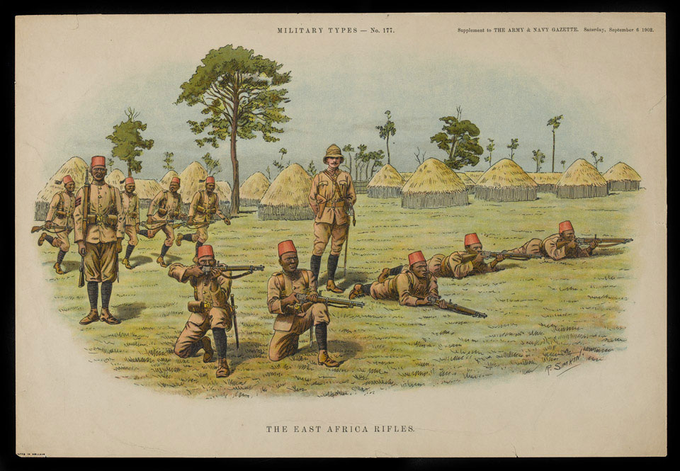 'The East African Rifles', Illustration from the Army and Navy Gazette, September 1902.