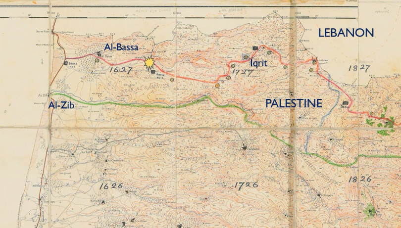 Royal Ulster Regiment Operational Map for Al-Bassa