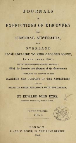xford Dictionary of National Biography, ‘Eyre, Edward John (1815-1901) xford Dictionary of National Biography, ‘Eyre, Edward John (1815-1901)
