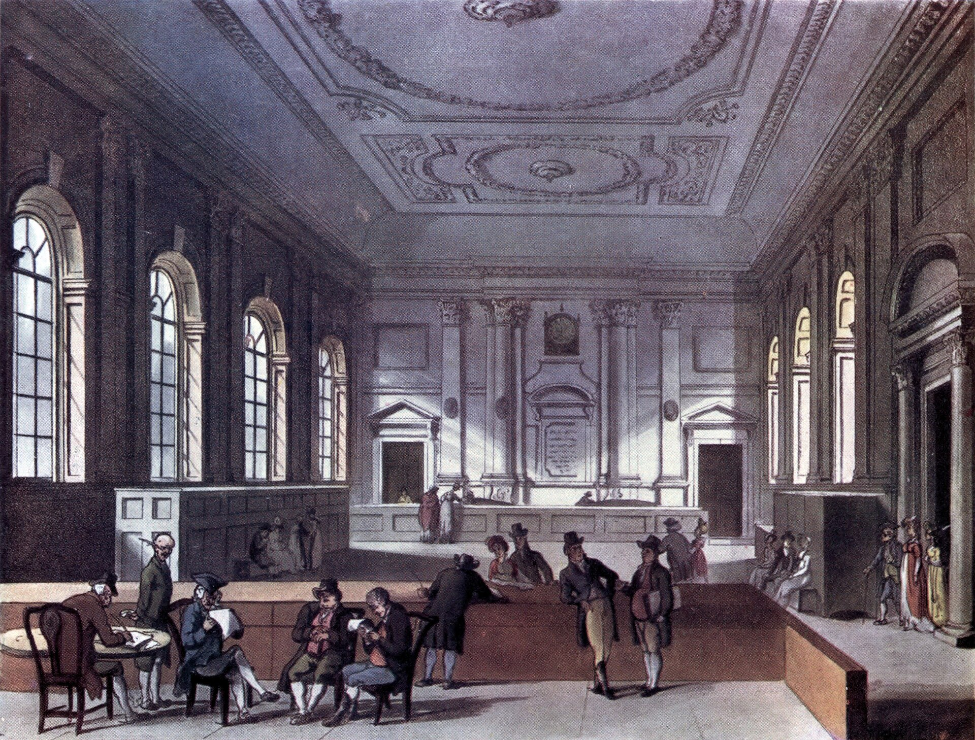 The Dividend Hall, South Sea House, 1810 The Dividend Hall, South Sea House, 1810